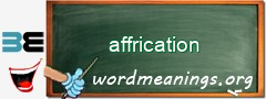 WordMeaning blackboard for affrication